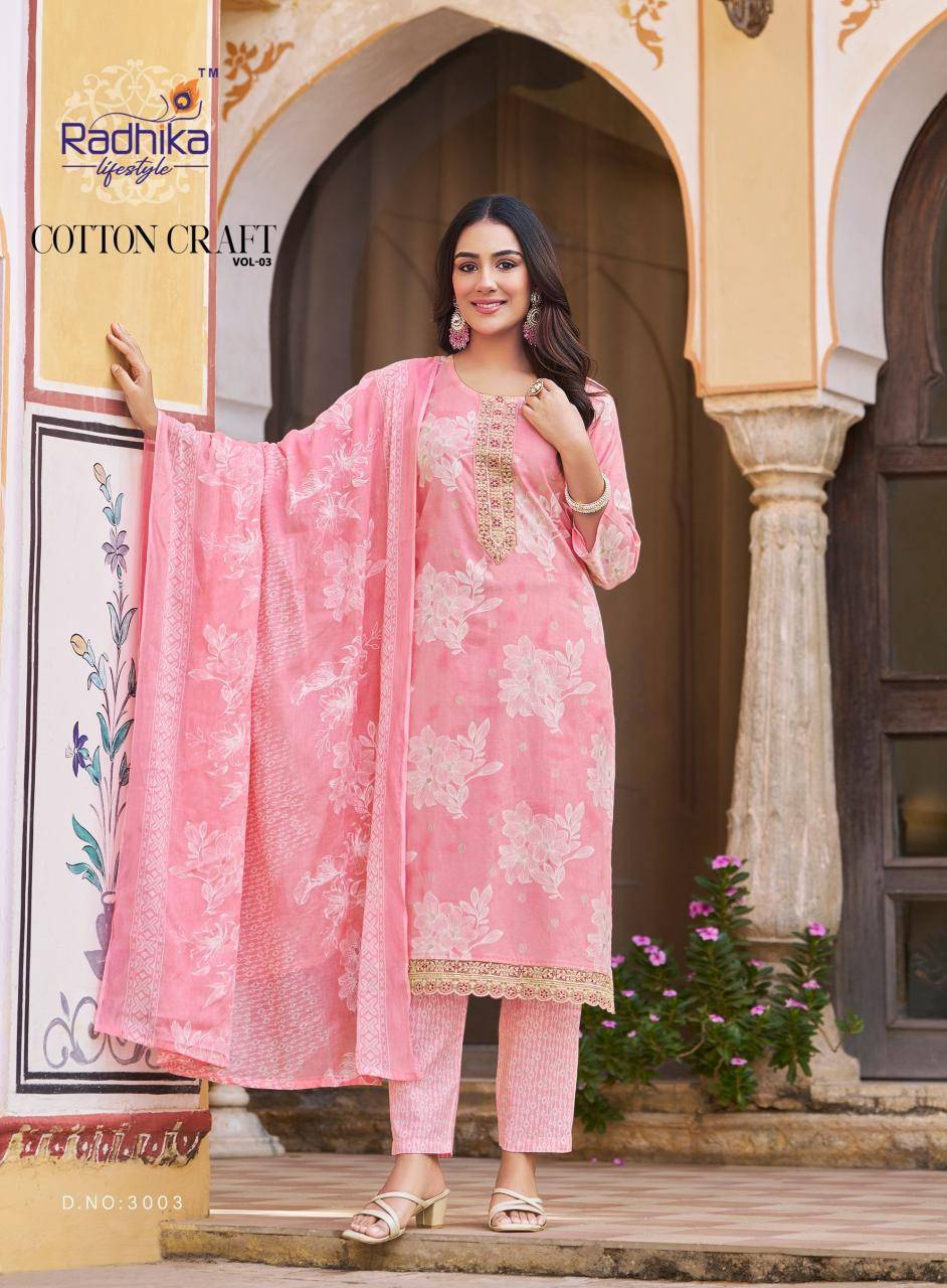 Radhika lifestyle cotton craft vol 3 Kurti exporters in Bangalore